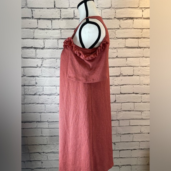 LC Lauren Conrad Embroidered Pink Cold Shoulder Boho Dress size XS oversized - Picture 7 of 10